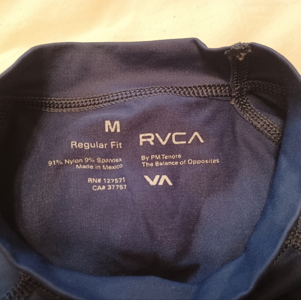 RVCA Rashguard Rash Guard Navy Medium - Picture 3 of 3